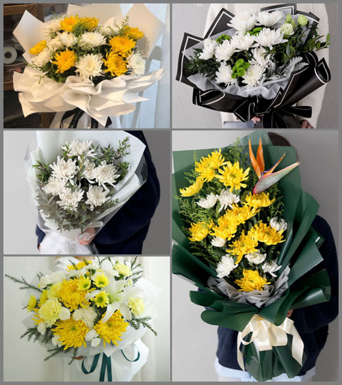 河南郑州中牟县八岗镇白事花束代送